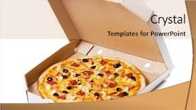  Presentation with pizza - Amazing presentation having pizza in a cardboard box backdrop and a coral colored foreground