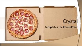  Presentation with pizza delivery - PPT layouts with pizza in delivery box background and a coral colored foreground