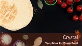  Presentation with italian food - Theme with pizza-ingredients-on-a-black background and a wine colored foreground