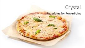  Presentation with mozzarella cheese - Slide deck enhanced with isolated traditional italian whole yeast background and a white colored foreground