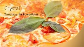  Presentation with mozzarella cheese - Beautiful PPT layouts featuring pizza margherita made with cherry tomatoes gauda cheese and mozzarella backdrop and a yellow colored foreground