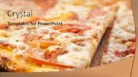  Presentation with mozzarella cheese - Colorful PPT theme enhanced with pizza margherita made with tomatoes gauda cheese and mozzarella backdrop and a coral colored foreground