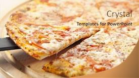  Presentation with mozzarella cheese - Amazing slide set having pizza margherita made with tomatoes gauda cheese and mozzarella backdrop and a lemonade colored foreground