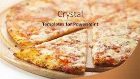  Presentation with mozzarella cheese - Audience pleasing slide set consisting of pizza margherita made with tomatoes gauda cheese and mozzarella backdrop and a lemonade colored foreground