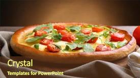  Presentation with brown and purple and dogwood tree - Presentation theme with pizza margherita with arugula background and a tawny brown colored foreground