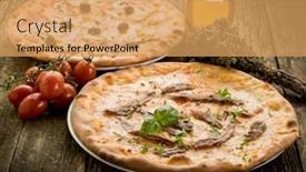  Presentation with pizza - Theme having pizza-napoli-and-capricciosa background and a yellow colored foreground