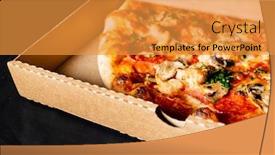  Presentation with pizza - PPT theme having pizza-on-the-black-background background and a gold colored foreground