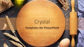  Presentation with recipe - Audience pleasing slide set consisting of pizza-or-bread-cutting-board backdrop and a gold colored foreground