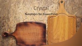  Presentation with cutting board - Slide deck with pizza-or-bread-cutting-board background and a coral colored foreground