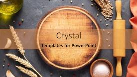  Presentation with cutting board - Slide set with pizza-or-bread-cutting-board background and a yellow colored foreground