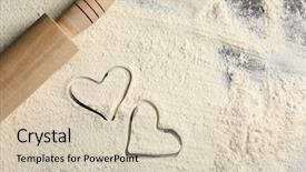  Presentation with flour - Slides having pizza pasta - hearts of flour and rolling background and a soft green colored foreground