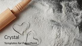  Presentation with flour - Audience pleasing theme consisting of pizza pasta - hearts of flour and rolling backdrop and a light gray colored foreground