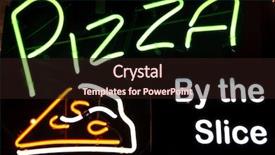  Presentation with light sign - Cool new theme with pizza peperoni neon light sign backdrop and a wine colored foreground