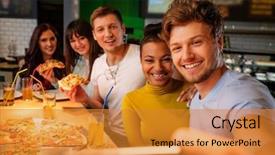  Presentation with pizzeria - PPT layouts having  background and a  colored foreground