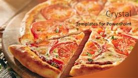  Presentation with restaurant menu pizza - Cool new PPT layouts with pizza restaurant menu - delicious fresh margarita pizza with pizza on rustic wooden table with ingredients backdrop and a yellow colored foreground