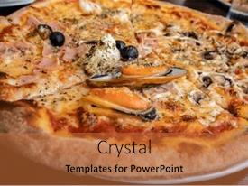 Pizza Served At Restaurant Table PPT template 85 | CrystalGraphics