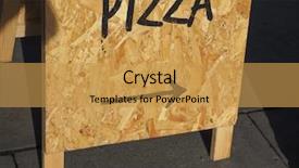  Presentation with blue aged wood sign - Presentation theme featuring pizza sign with direction arrow background and a  colored foreground