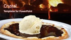  Presentation with pastrie ice cream - Amazing presentation design having pizza topped with ice cream backdrop and a wine colored foreground