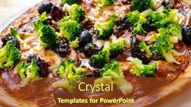  Presentation with black paper - Colorful presentation theme enhanced with pizza-with-broccoli-and-black backdrop and a tawny brown colored foreground