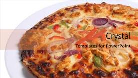  Presentation with cajun - Colorful presentation theme enhanced with pizza with cajun chicken topping backdrop and a  colored foreground