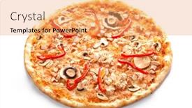  Presentation with pizza - Amazing slides having pizza-with-champignons and a  colored foreground