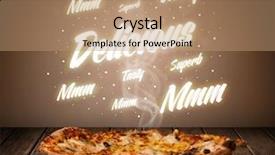  Presentation with pizza - Amazing presentation design having pizza with delicious and tasty backdrop and a coral colored foreground