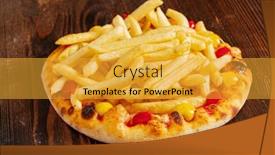  Presentation with french fries - Slides enhanced with pizza-with-french-fries background and a gold colored foreground