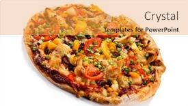  Presentation with grilled chicken - Amazing slide set having pizza-with-grilled-chicken backdrop and a yellow colored foreground