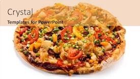  Presentation with grilled chicken - Slide deck with pizza with grilled chicken background and a yellow colored foreground