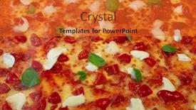  Presentation with italy food - Theme featuring pizza-with-mozzarella-tomatoes background and a  colored foreground