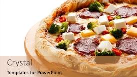  Presentation with feta cheese - Amazing PPT theme having pizza-with-salmi-and-feta backdrop and a yellow colored foreground