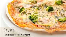  Presentation with salmon - Cool new PPT layouts with pizza-with-salmon-broccoli-cheese backdrop and a coral colored foreground