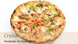  Presentation with white cheese - Cool new PPT theme with pizza-with-salmon-cream-cheese backdrop and a yellow colored foreground