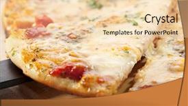  Presentation with greek feta cheese famous dairy - Cool new presentation theme with food types - pizza with various type backdrop and a lemonade colored foreground