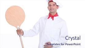  Presentation with mining truck shovel - Slides enhanced with pizzaiolo showing his shovel background and a sky blue colored foreground