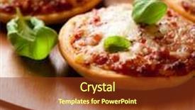  Presentation with italian cuisine - Cool new PPT theme with pizzete home baked mini pizzas with fresh basil on wooden background italian cuisine symbolic image concept for a tasty vegetarian meal selective focus close up backdrop and a tawny brown colored foreground