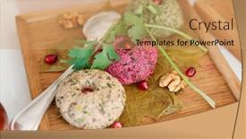  Presentation with appetizers - Amazing slides having pkhali-appetizers-on-plate backdrop and a coral colored foreground