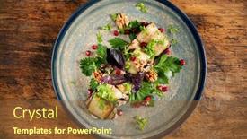  Presentation with eggplant - Theme having pkhali-georgian-dish-made background and a tawny brown colored foreground