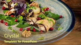  Presentation with eggplant - PPT layouts consisting of pkhali-georgian-dish-made background and a tawny brown colored foreground