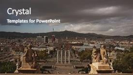 Presentation with logo barcelona - Beautiful slide deck featuring placa de espanya in barcelona backdrop and a  colored foreground