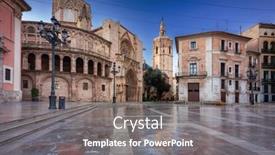  Presentation with dawn - PPT theme enhanced with placa-de-la-verge-square background and a gray colored foreground