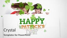  Presentation with orange green white - PPT theme consisting of placard with st patricks day background and a white colored foreground