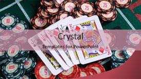  Presentation with deck of playing cards - Slide set consisting of place a poker player chips background and a coral colored foreground