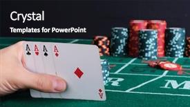  Presentation with poker chips - Beautiful PPT layouts featuring place a poker player chips backdrop and a black colored foreground