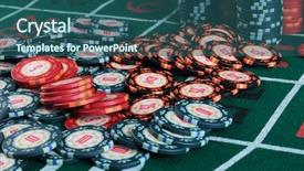  Presentation with bridge playing cards - Slides having place a poker player chips background and a  colored foreground