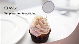  Presentation with wedding card - Presentation theme consisting of place card on wedding table background and a  colored foreground