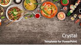 Presentation with thai food kitchen - Amazing PPT theme having place for text asian food backdrop and a gray colored foreground