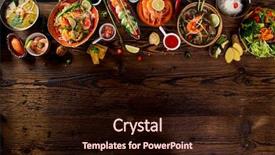  Presentation with thai food kitchen - Slide deck enhanced with place for text asian food background and a wine colored foreground