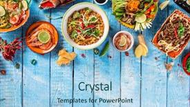  Presentation with thai food kitchen - PPT layouts having place for text asian food background and a light blue colored foreground