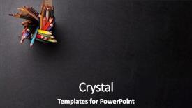  Presentation with flower office desk table - Slides having place holder - office leather desk table background and a dark gray colored foreground